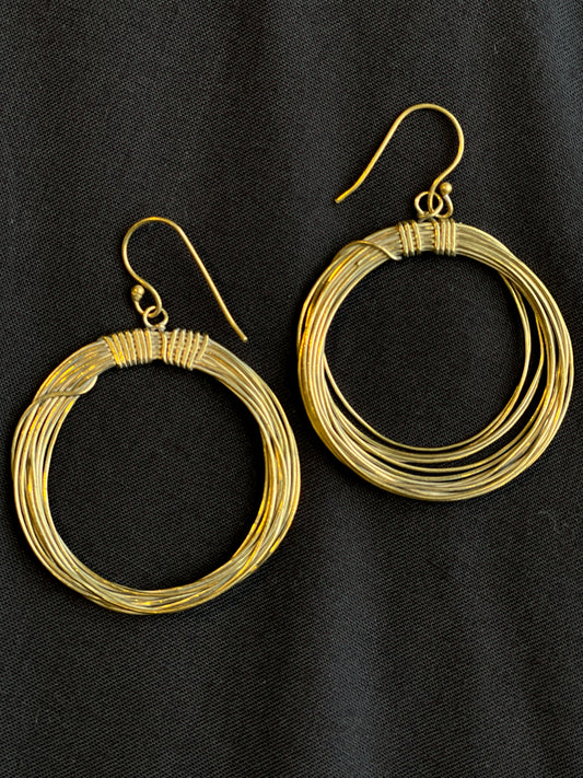 Devi Brass Hoop Earrings