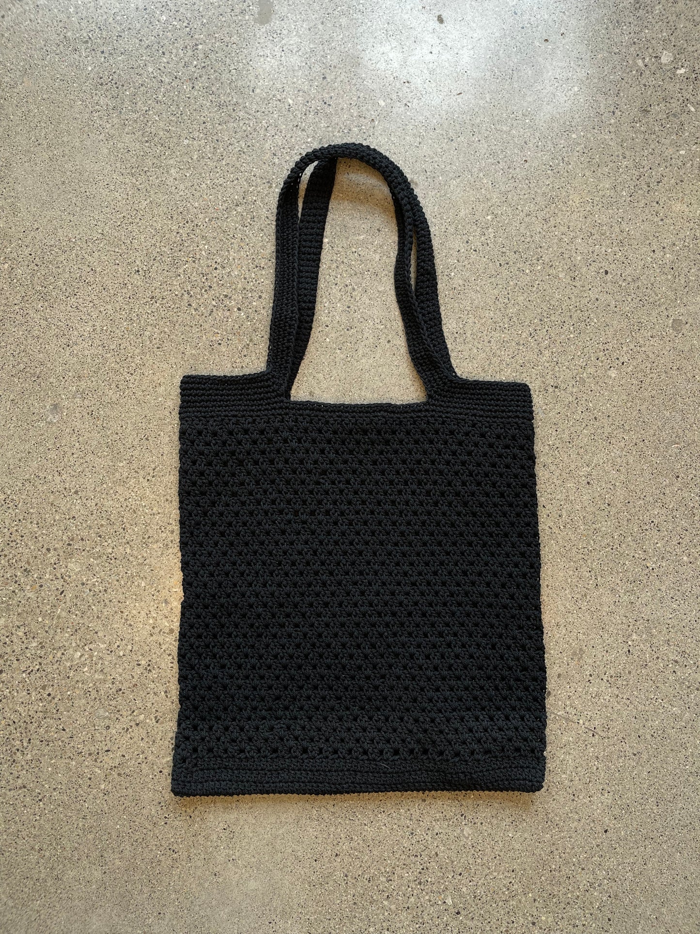Black Hand Knitted Tote Bag