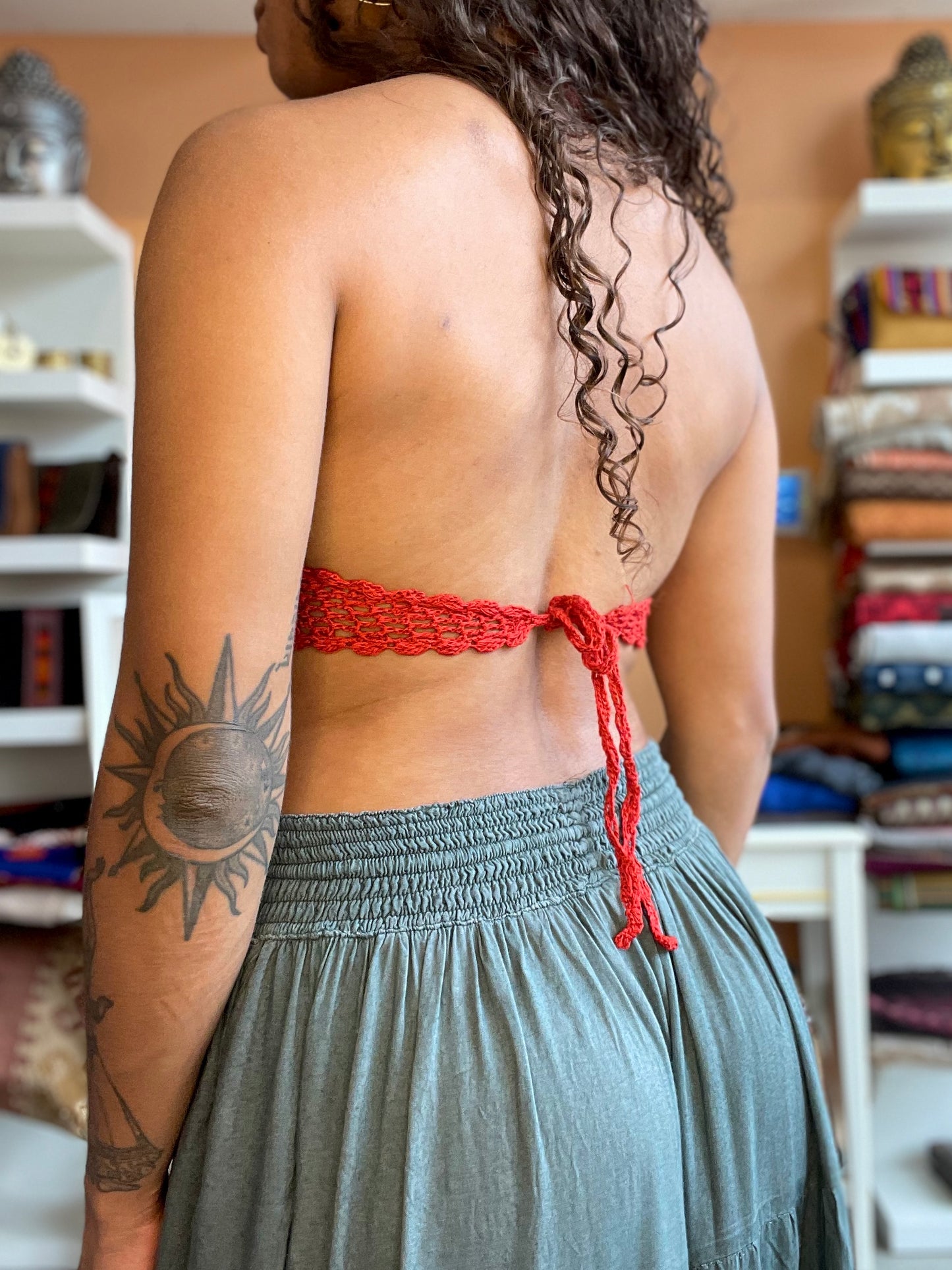 Burnt Red Handmade Crochet Halter Top