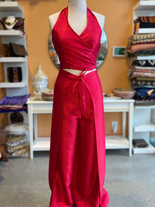 Bright Red Thai Silk Set