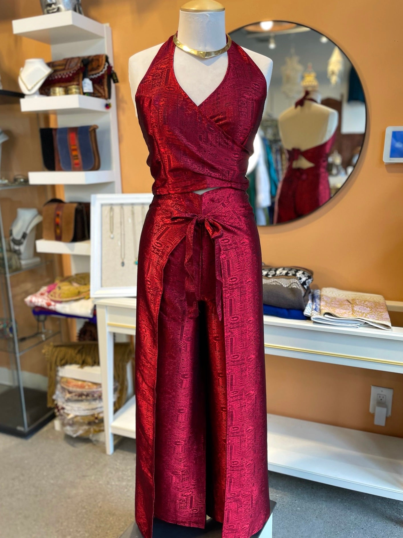 Deep Red Thai Silk Set