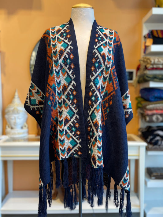 Blue Eva Poncho