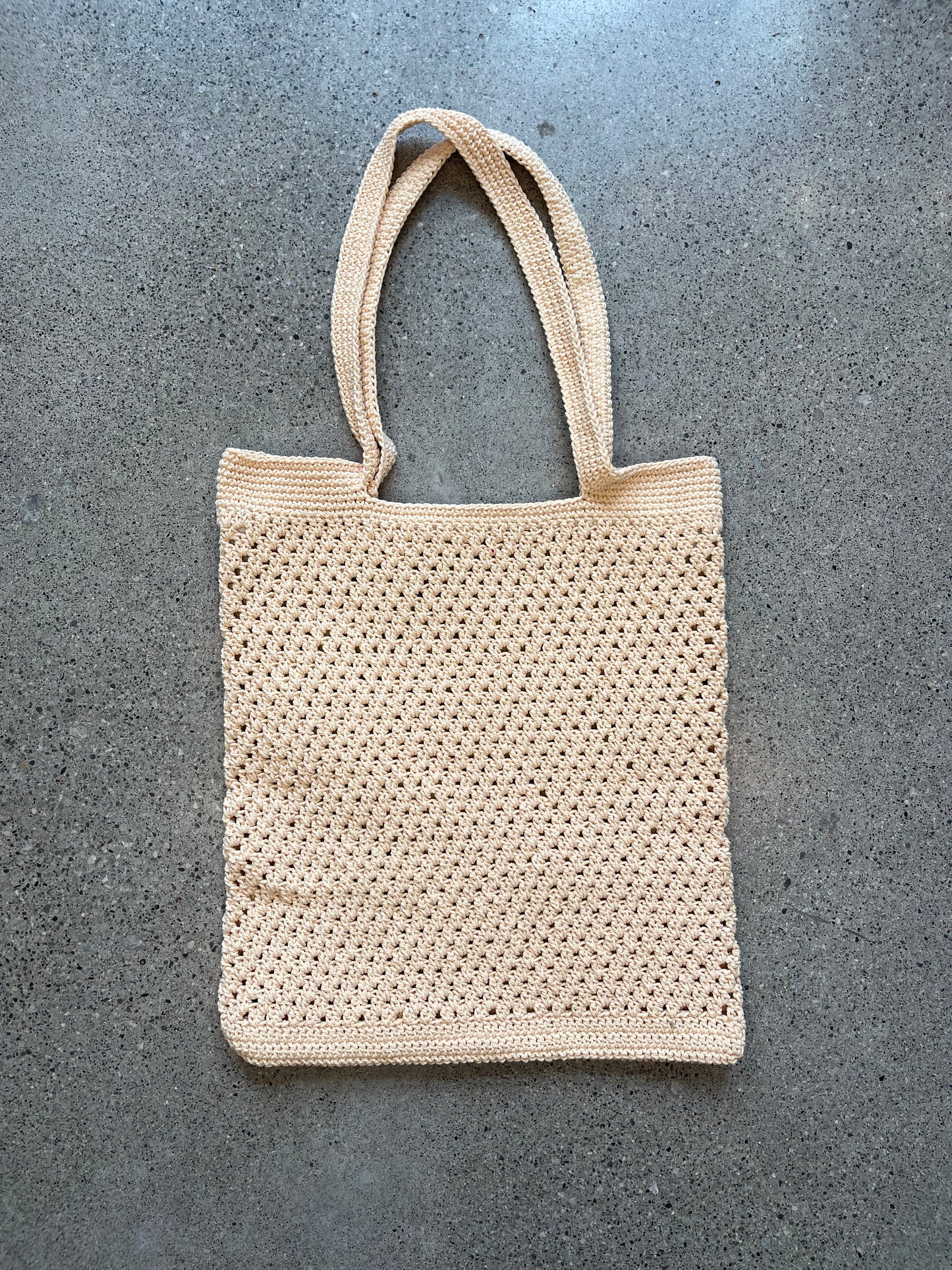 Cream Hand Knitted Tote