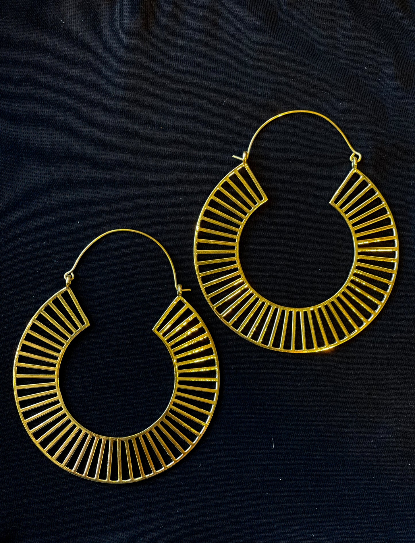 Large Shivani Brass Earrings