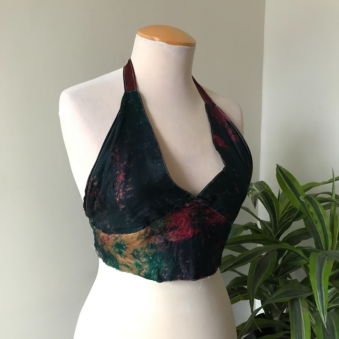 Bell Flower Tie Dye Reversible Halter Top