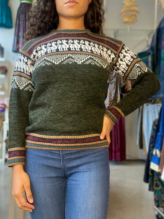 Green Peruvian Alpaca Sweater