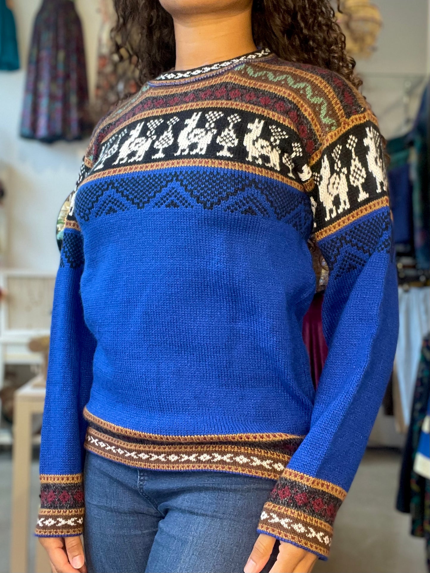 Blue Peruvian Alpaca Sweater