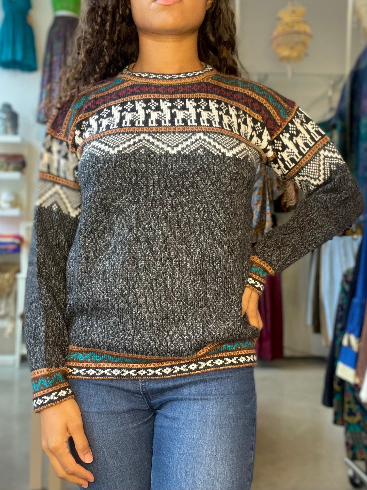Salt&Pepper Peruvian Alpaca Sweater