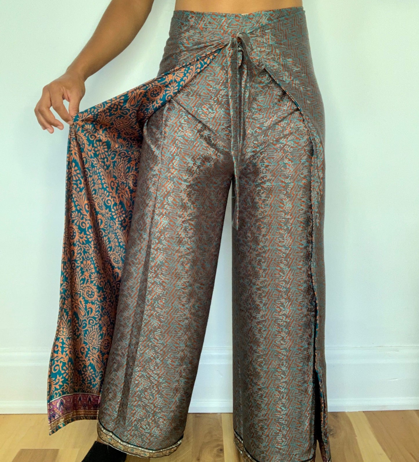 Kamya Reversible Silk Wrap Pants