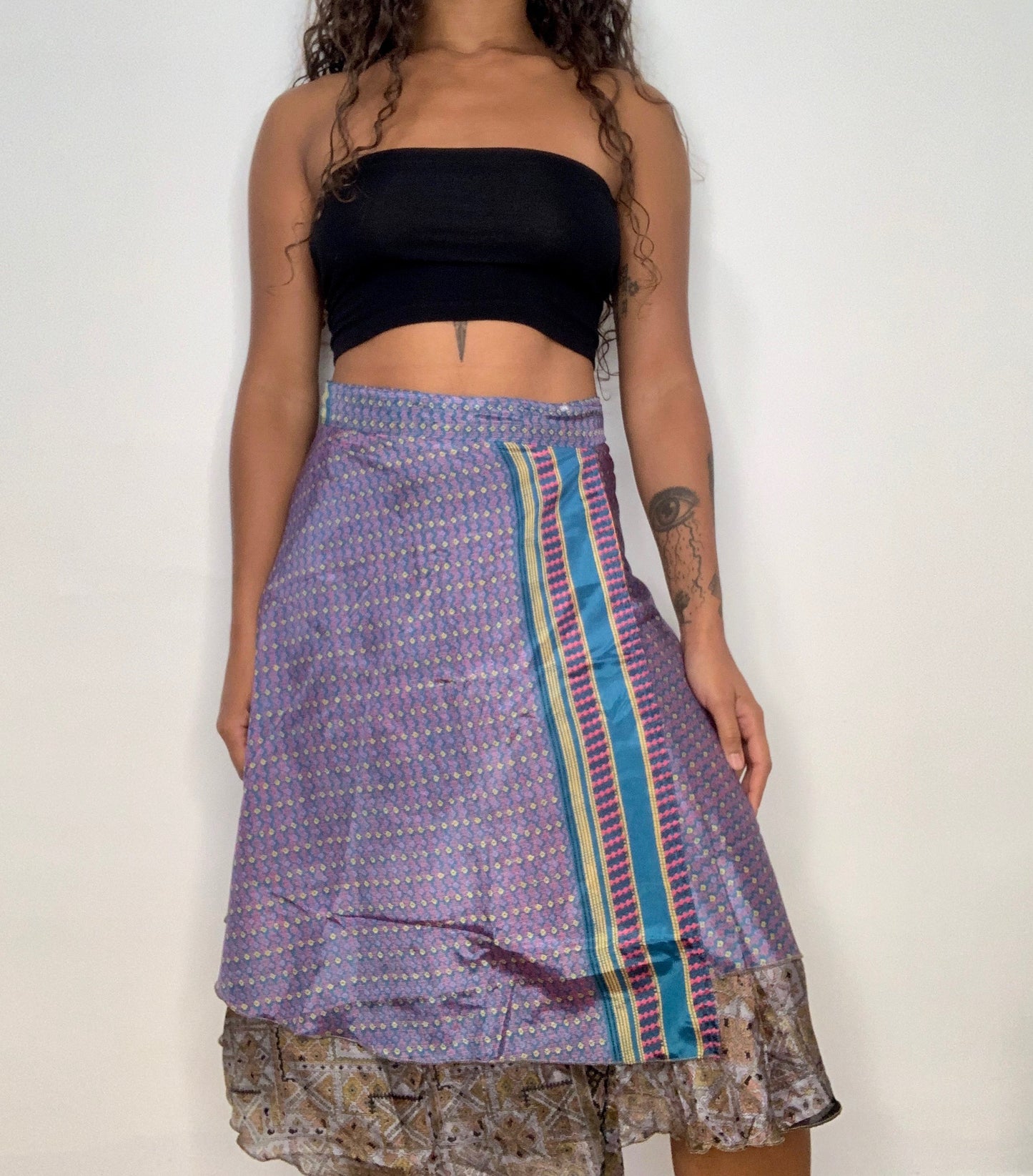 Falak Reversible Silk Wrap Skirt