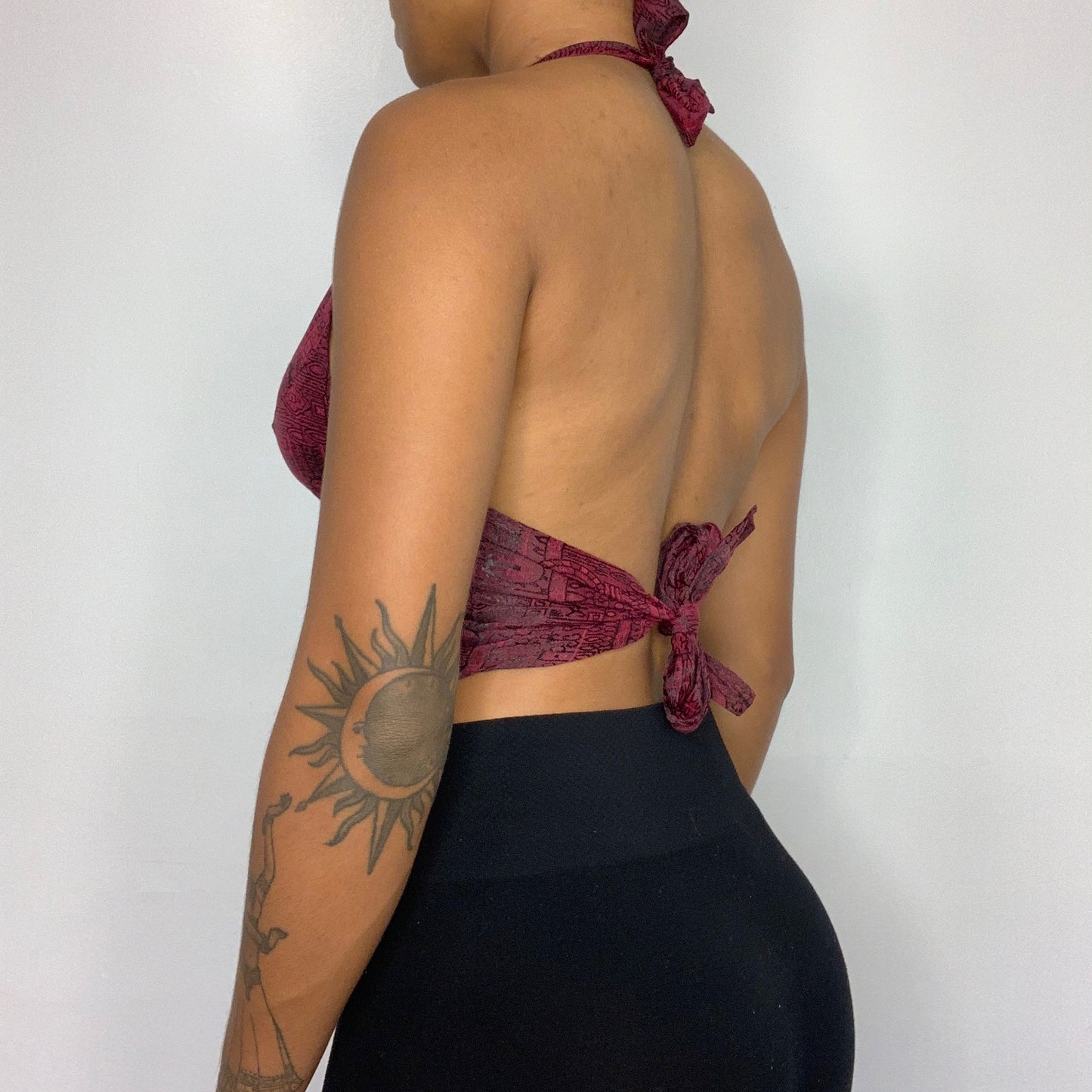 Burgundy Thai Silk Halter Top