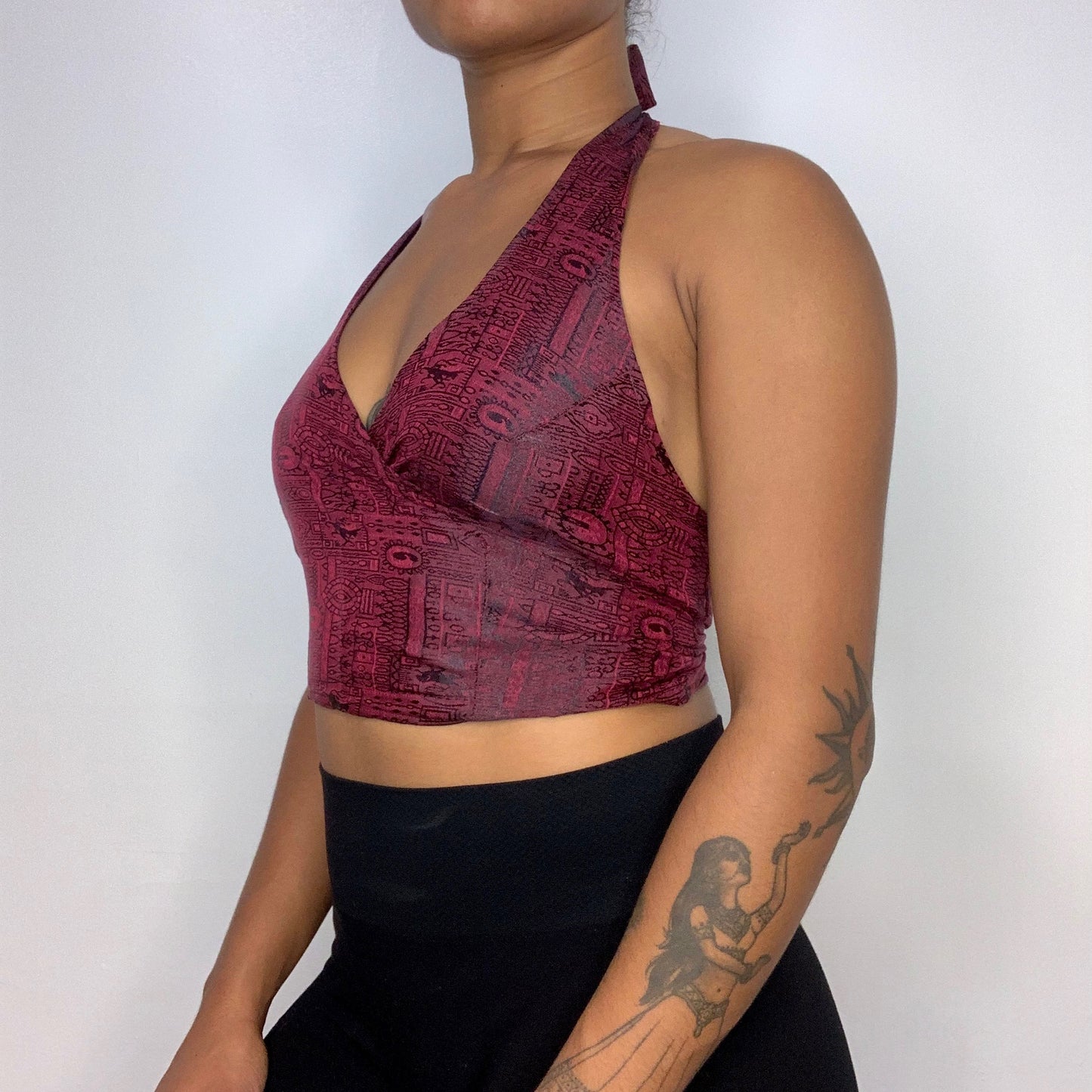 Burgundy Thai Silk Halter Top