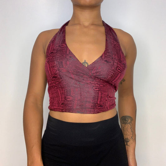 Burgundy Thai Silk Halter Top