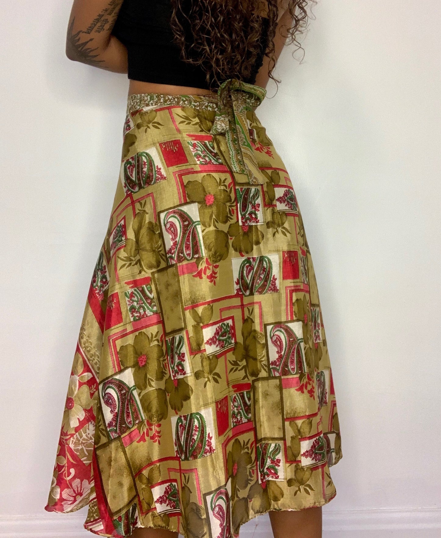 Daksha Reversible Silk Wrap Skirt