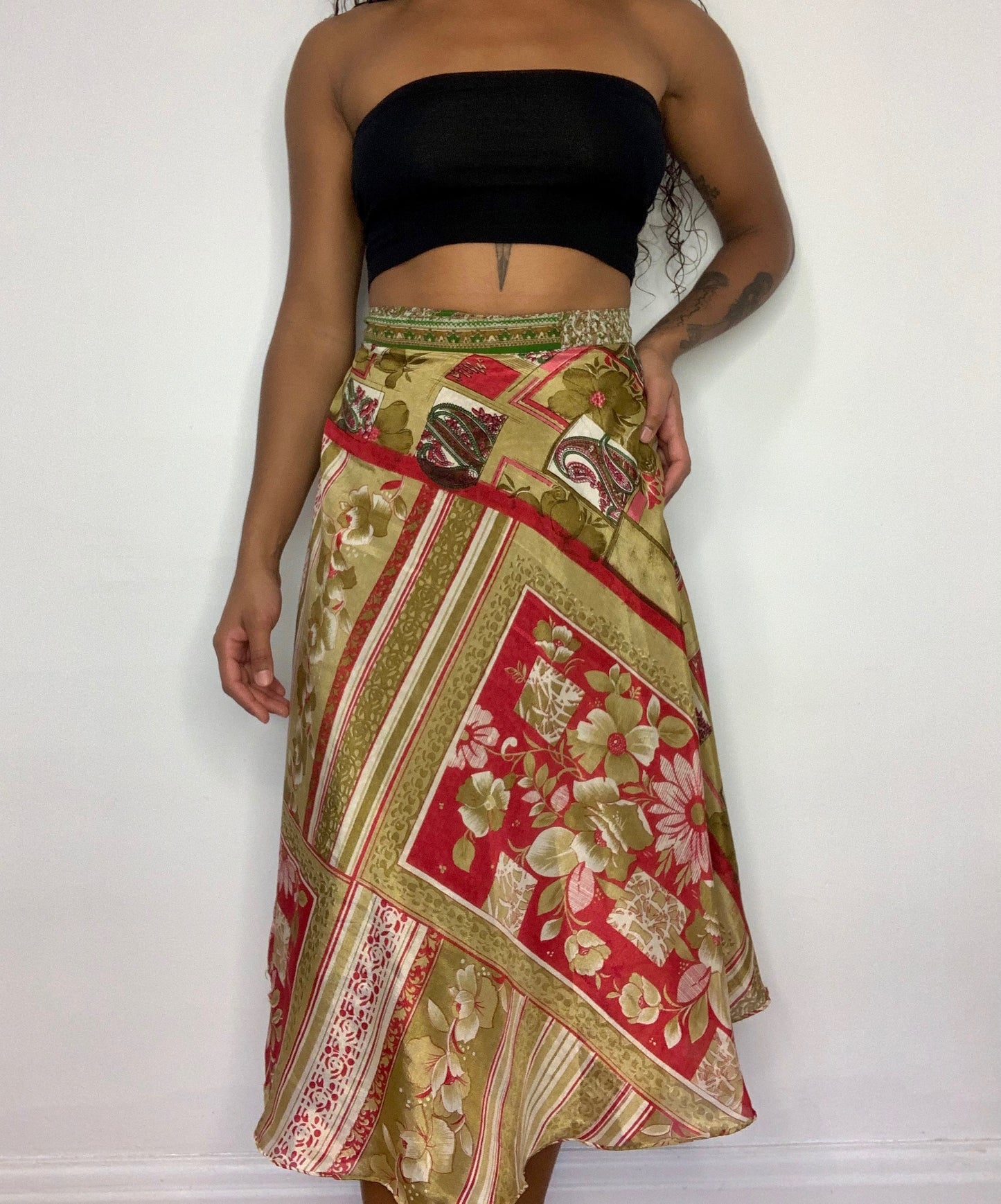 Daksha Reversible Silk Wrap Skirt