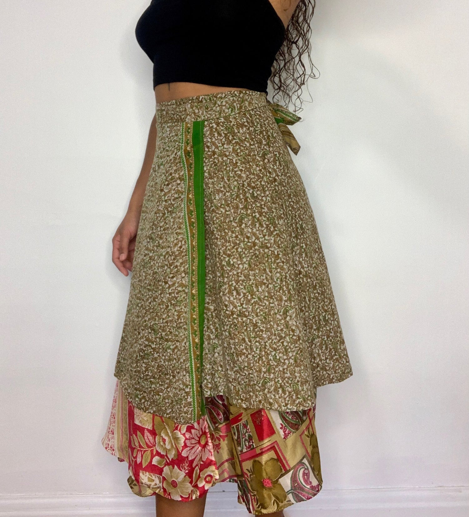 Boho Sanskriti Women's Indian Silk Wrap Around Skirts Wear Boho India | Ubuy