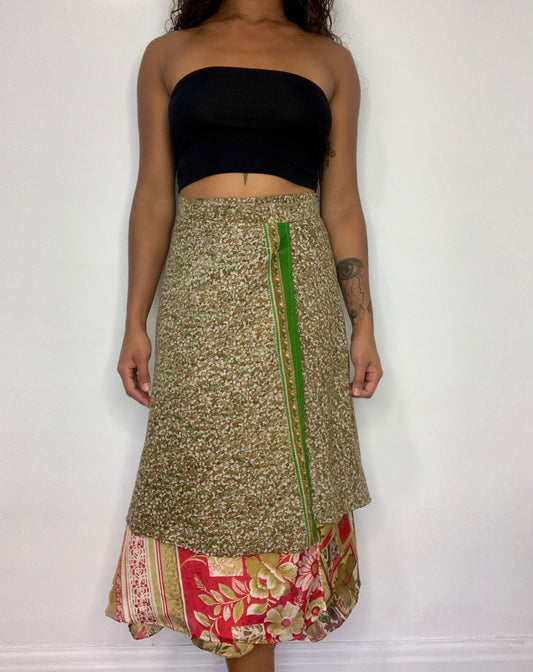 Daksha Reversible Silk Wrap Skirt