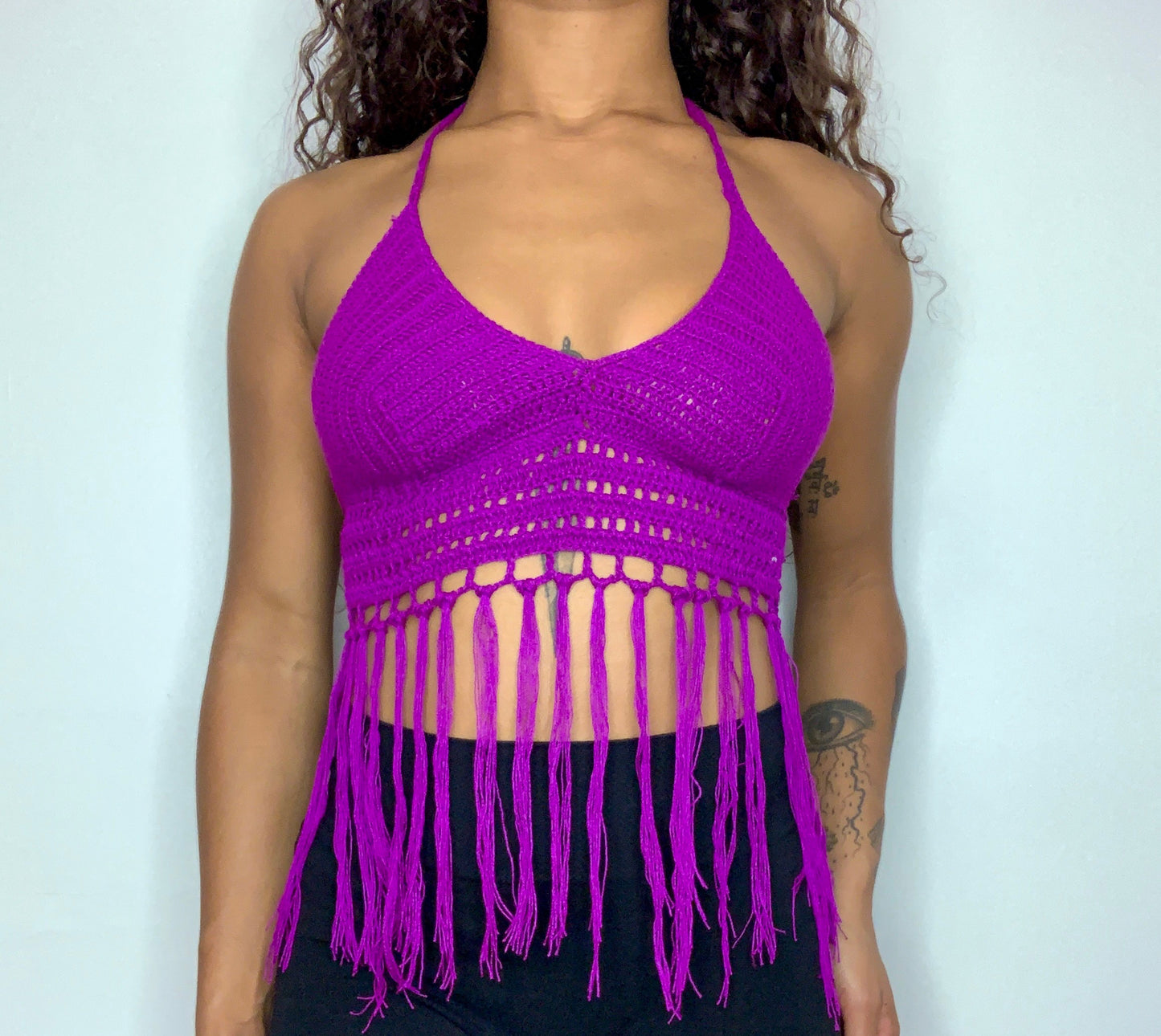 Purple Crochet Halter Top