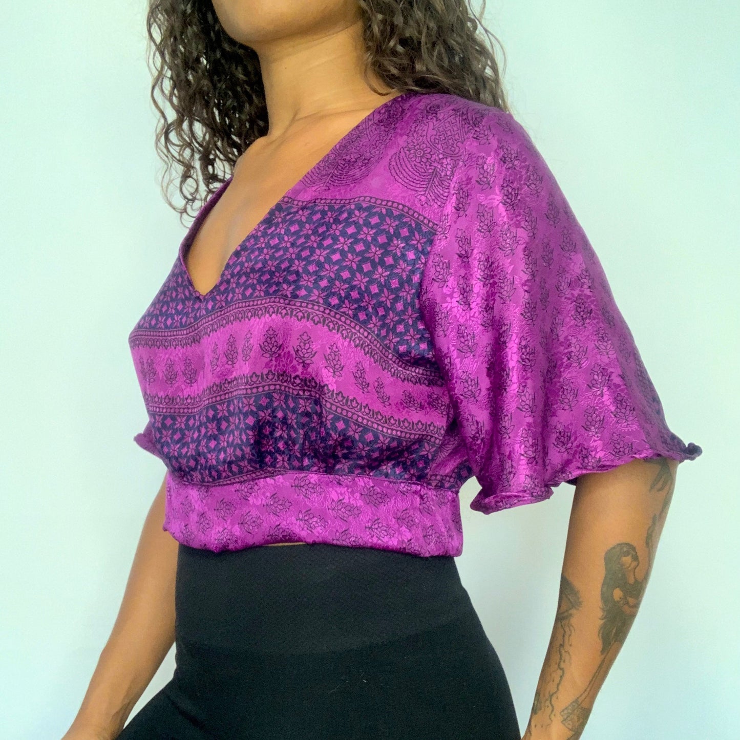 Purple Kyra Flounce Top