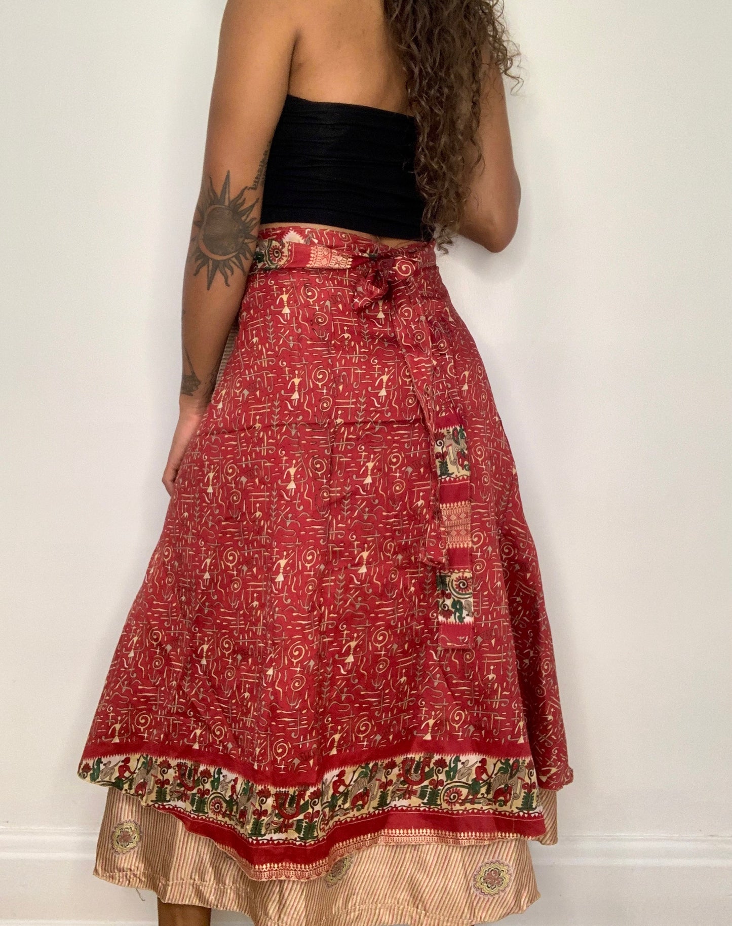 Anushka Reversible Silk Wrap Skirt