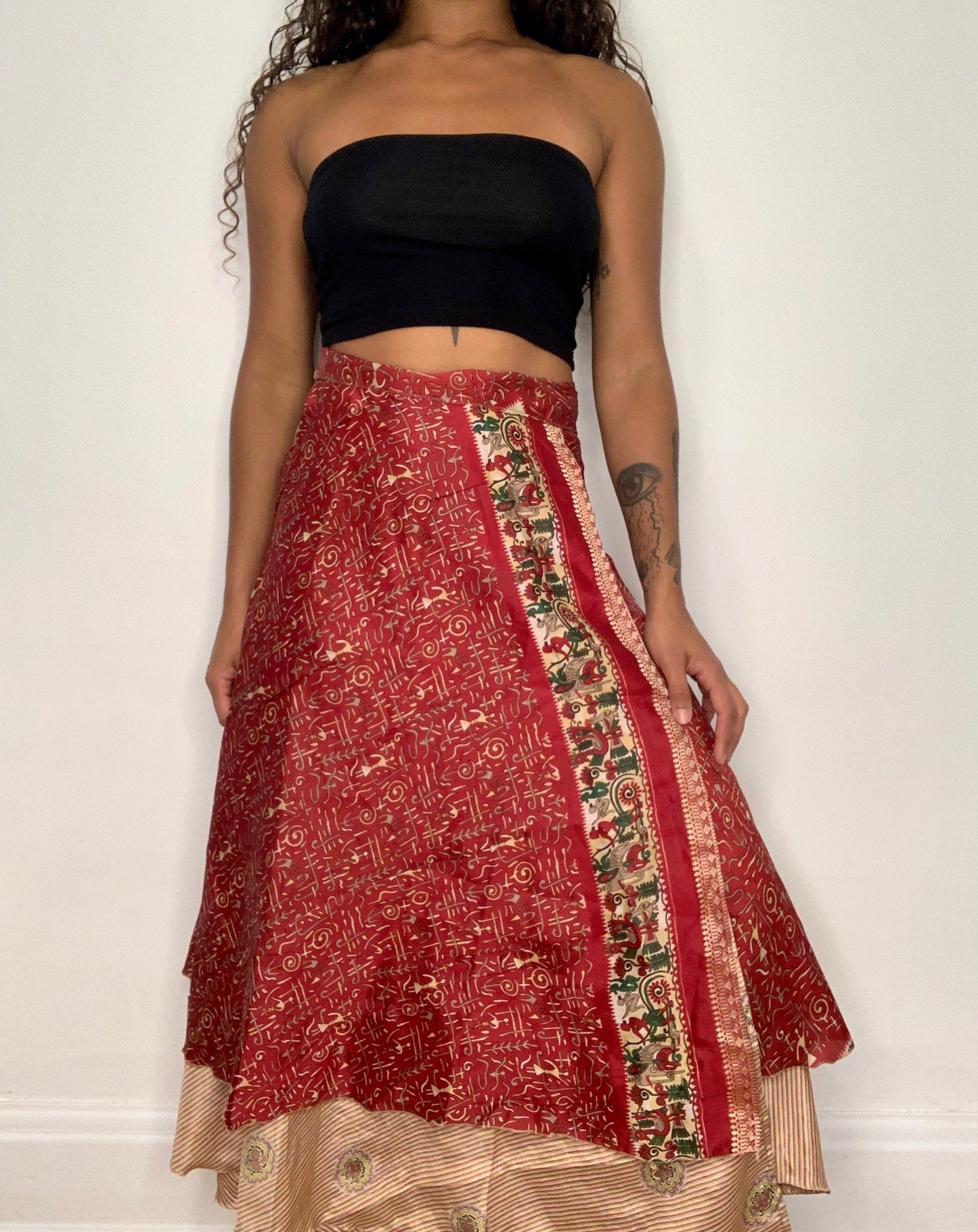 Anushka Reversible Silk Wrap Skirt