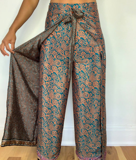 Kamya Reversible Silk Wrap Pants