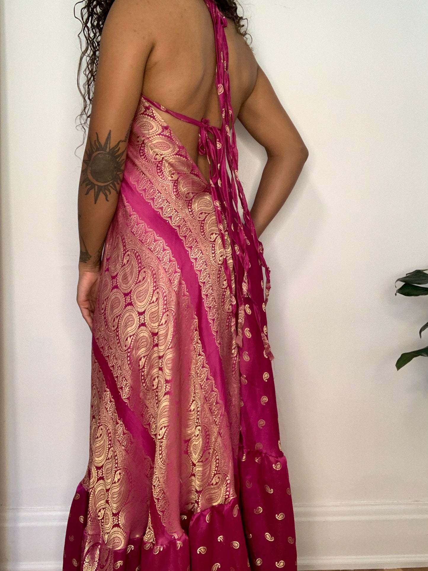 Magenta Tanvi Silk Maxi Dress