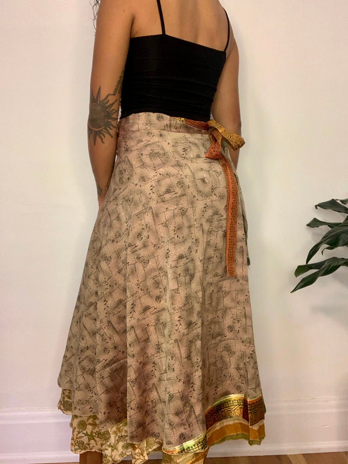 Amar Reversible Silk Wrap Skirt