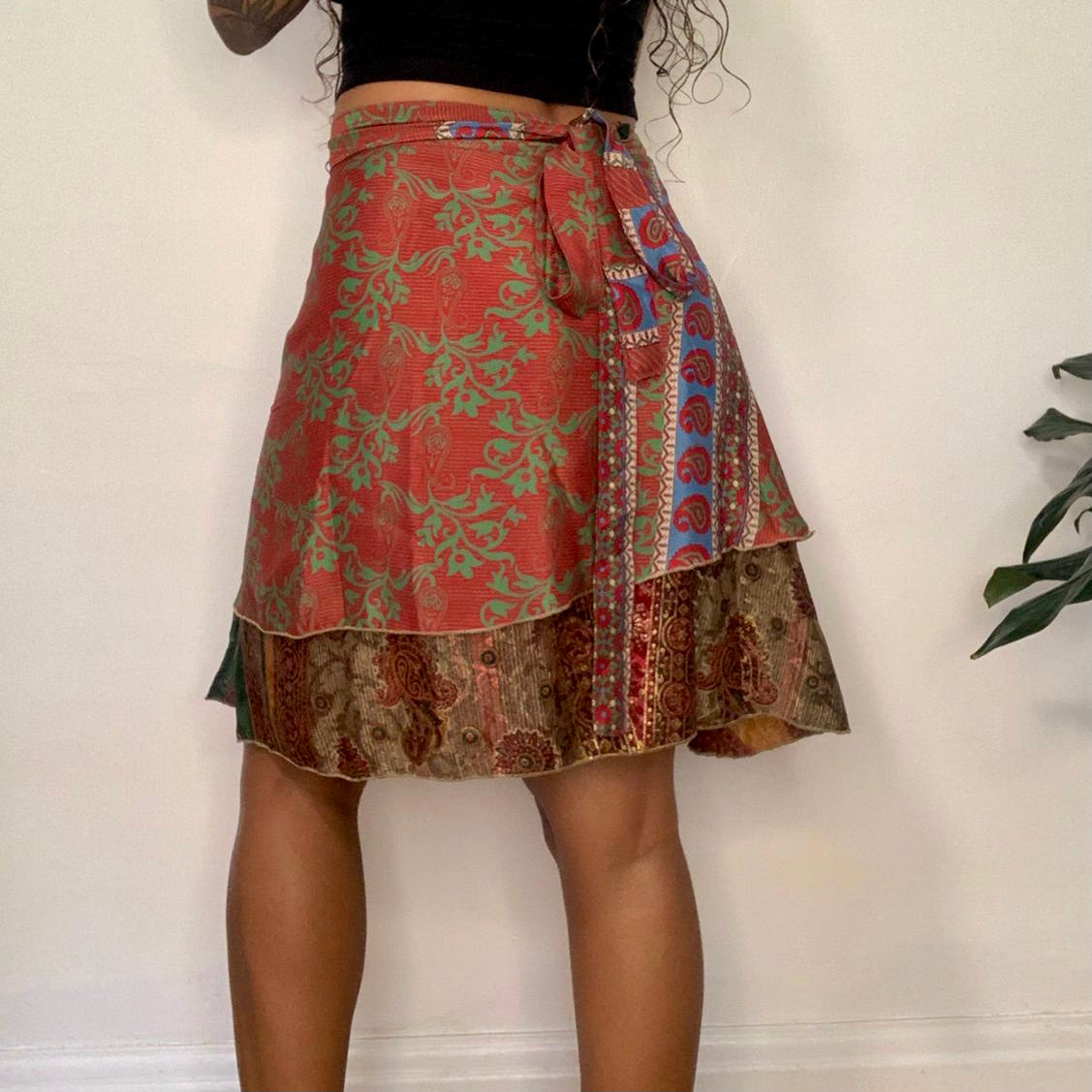 Anala Reversible Silk Wrap Skirt