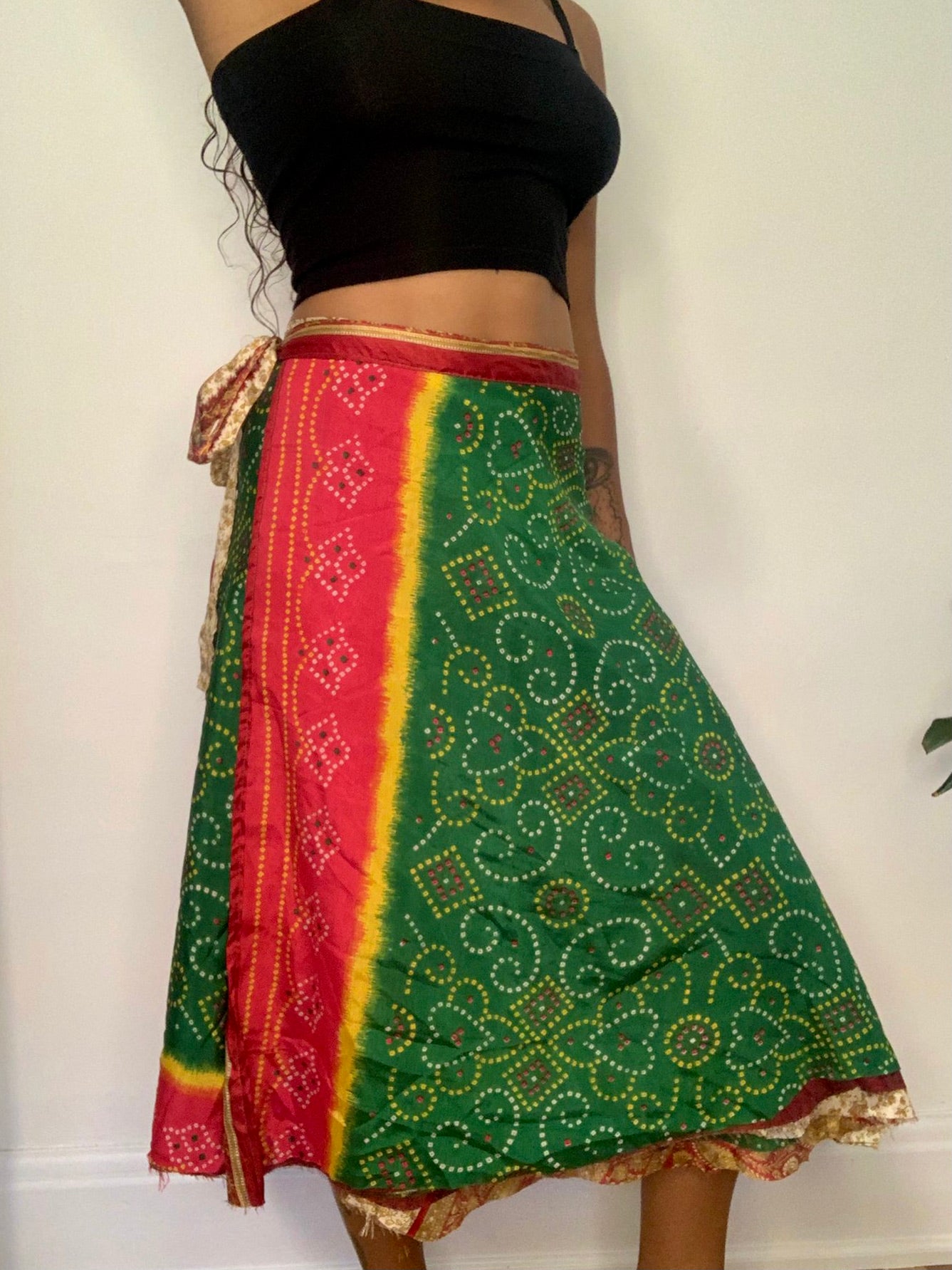 Jaya Reversible Silk Wrap Skirt