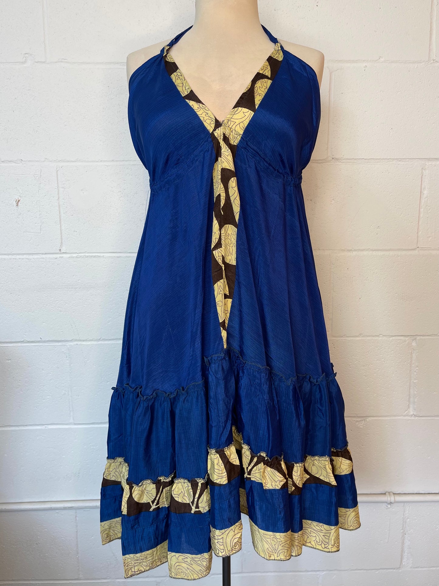 Royal Blue Midi Halter Dress