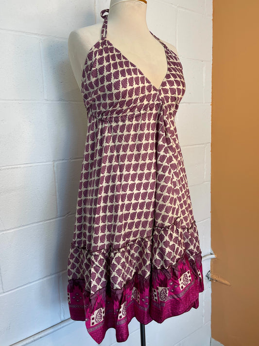 Purple Midi Halter Dress