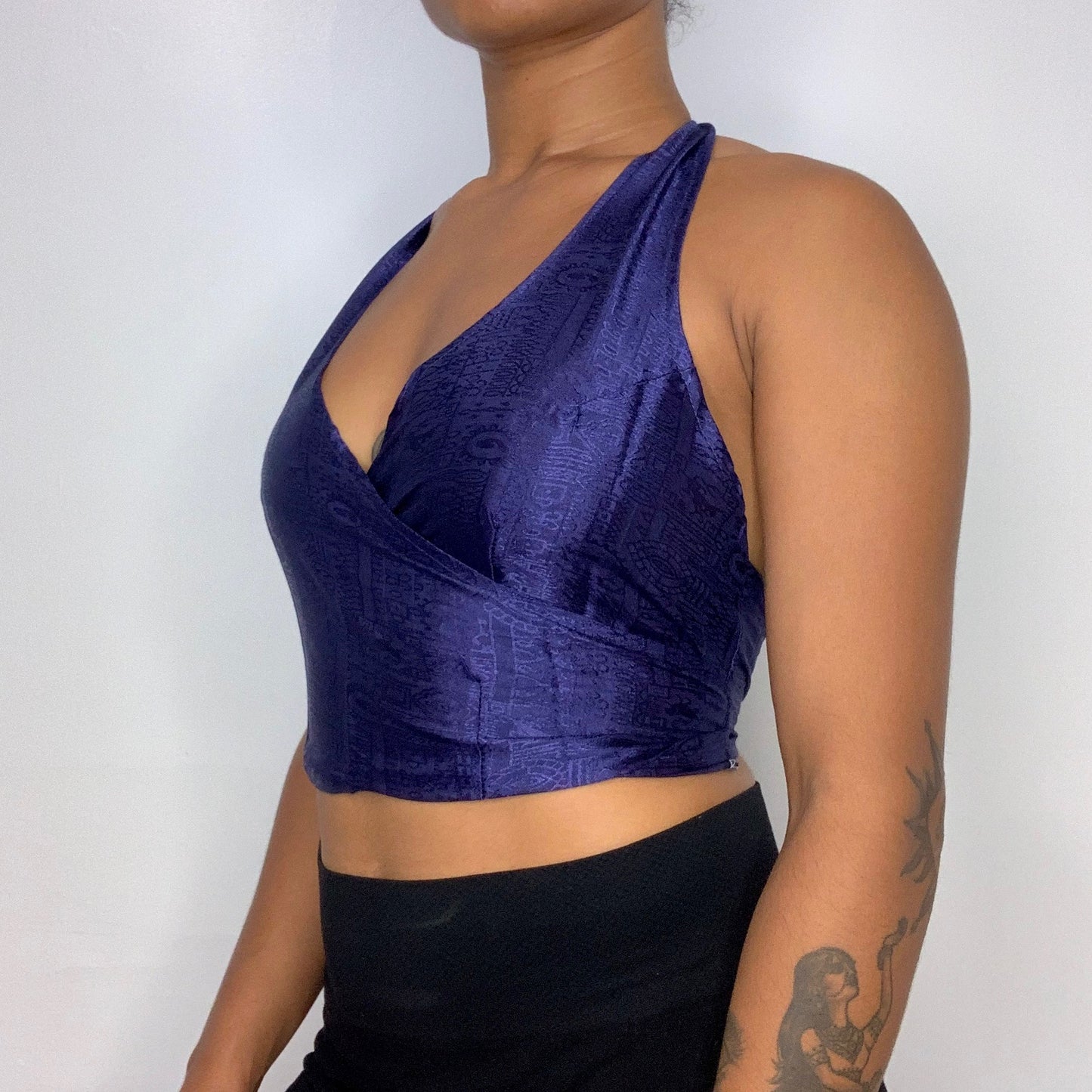 Blue Thai Silk Halter Top