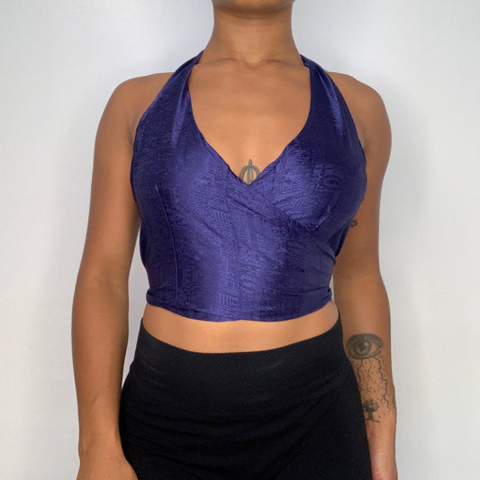 Blue Thai Silk Halter Top