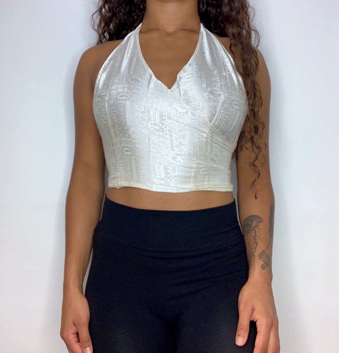 White Thai Silk Halter Top