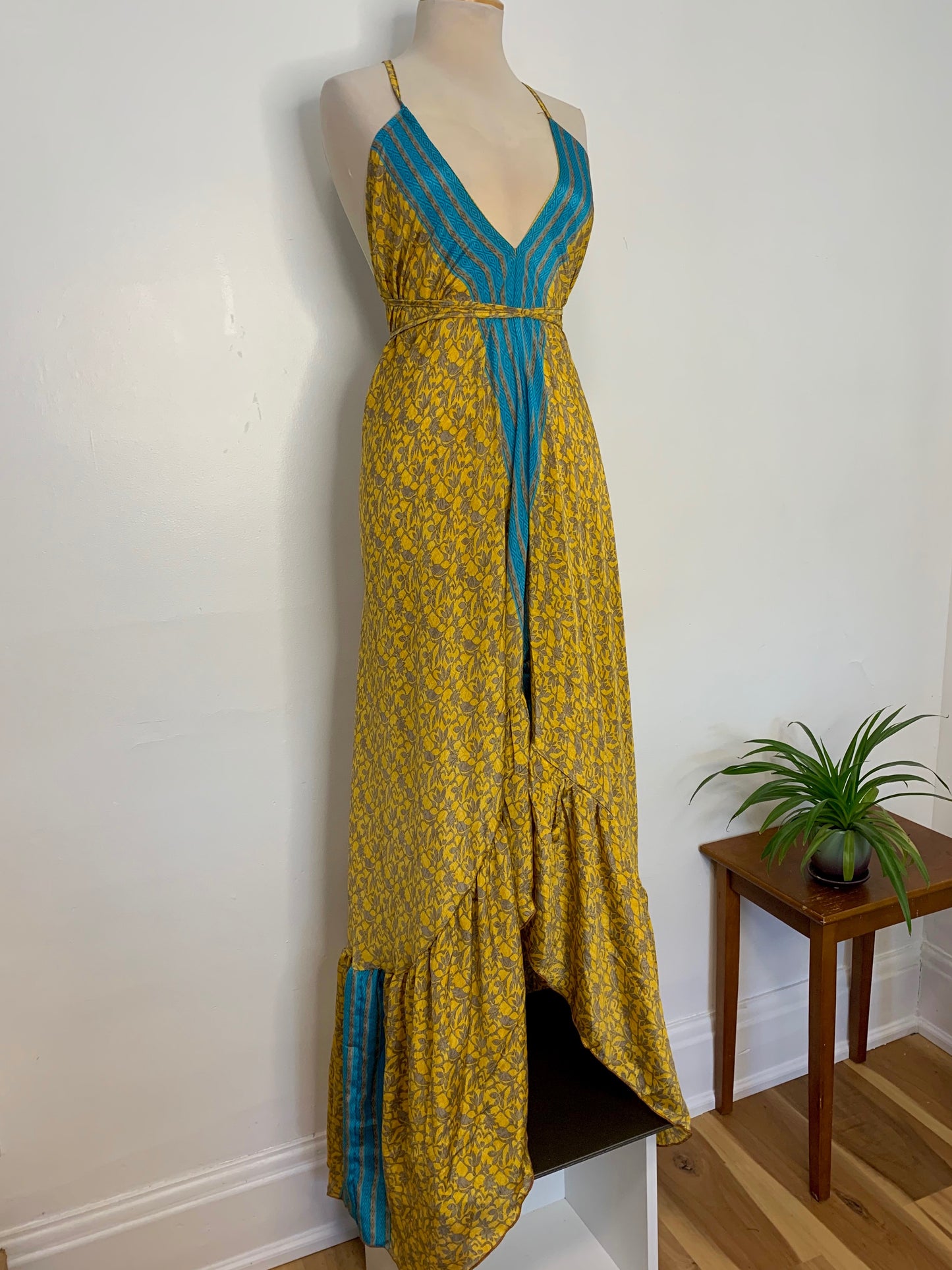 Charita High Low Silk Maxi Dress