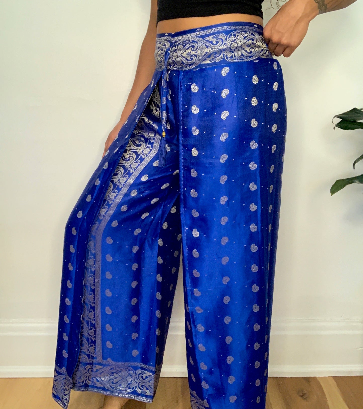 Blue Janya Silk Overlay Pants
