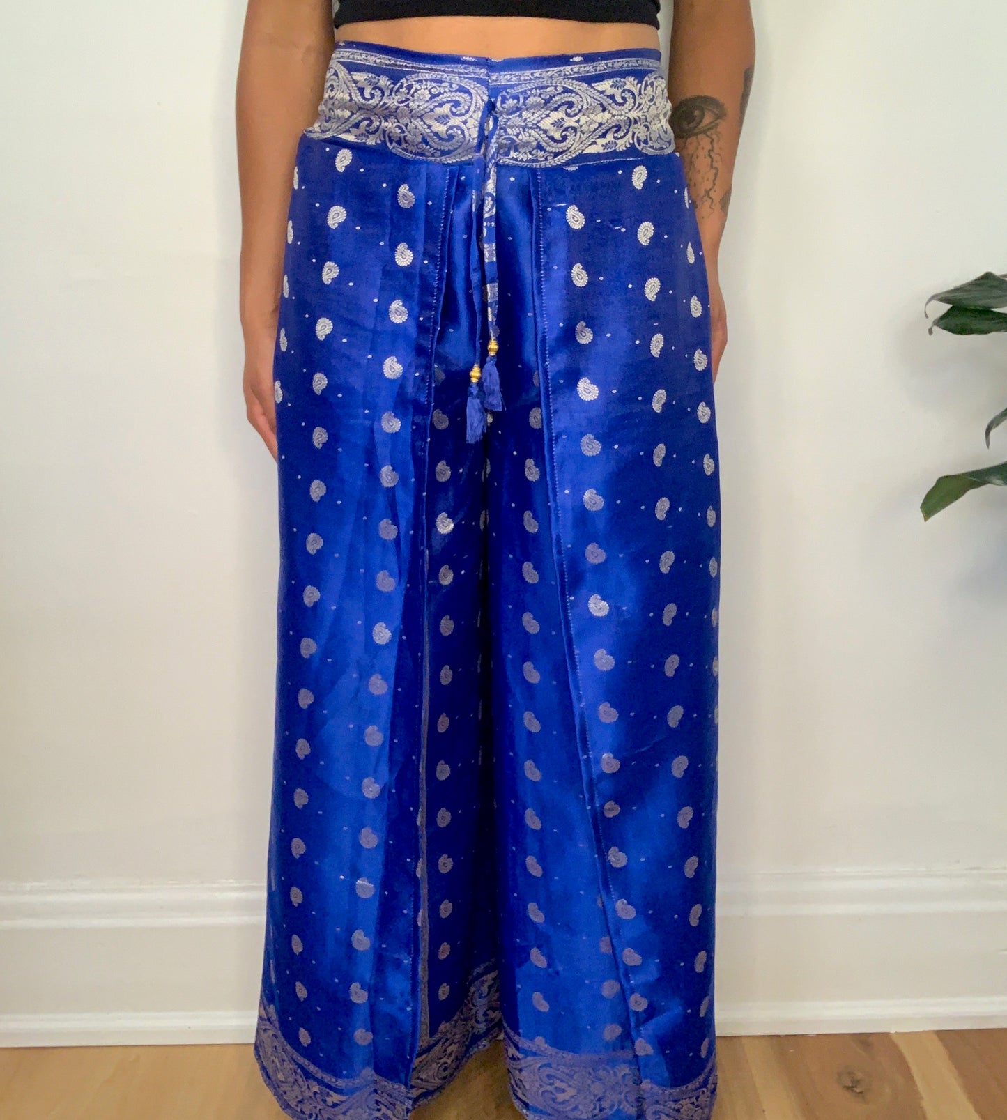 Blue Janya Silk Overlay Pants