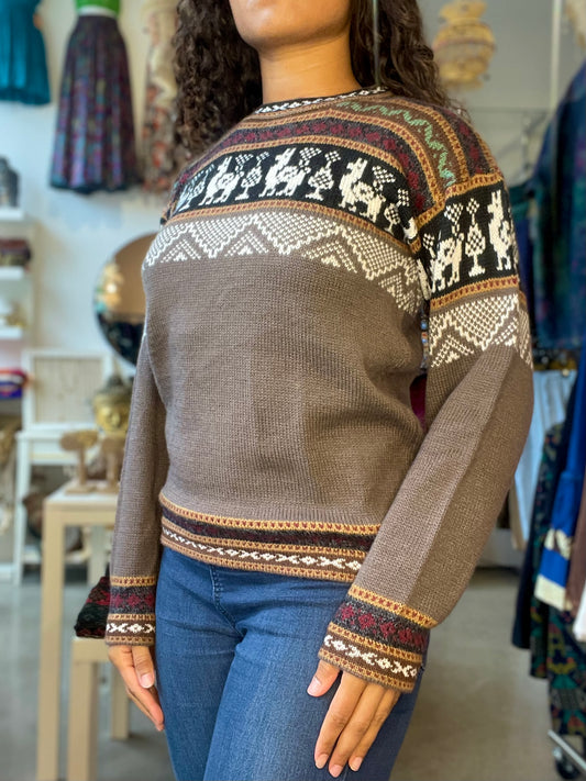 Brown Peruvian Alpaca Sweater