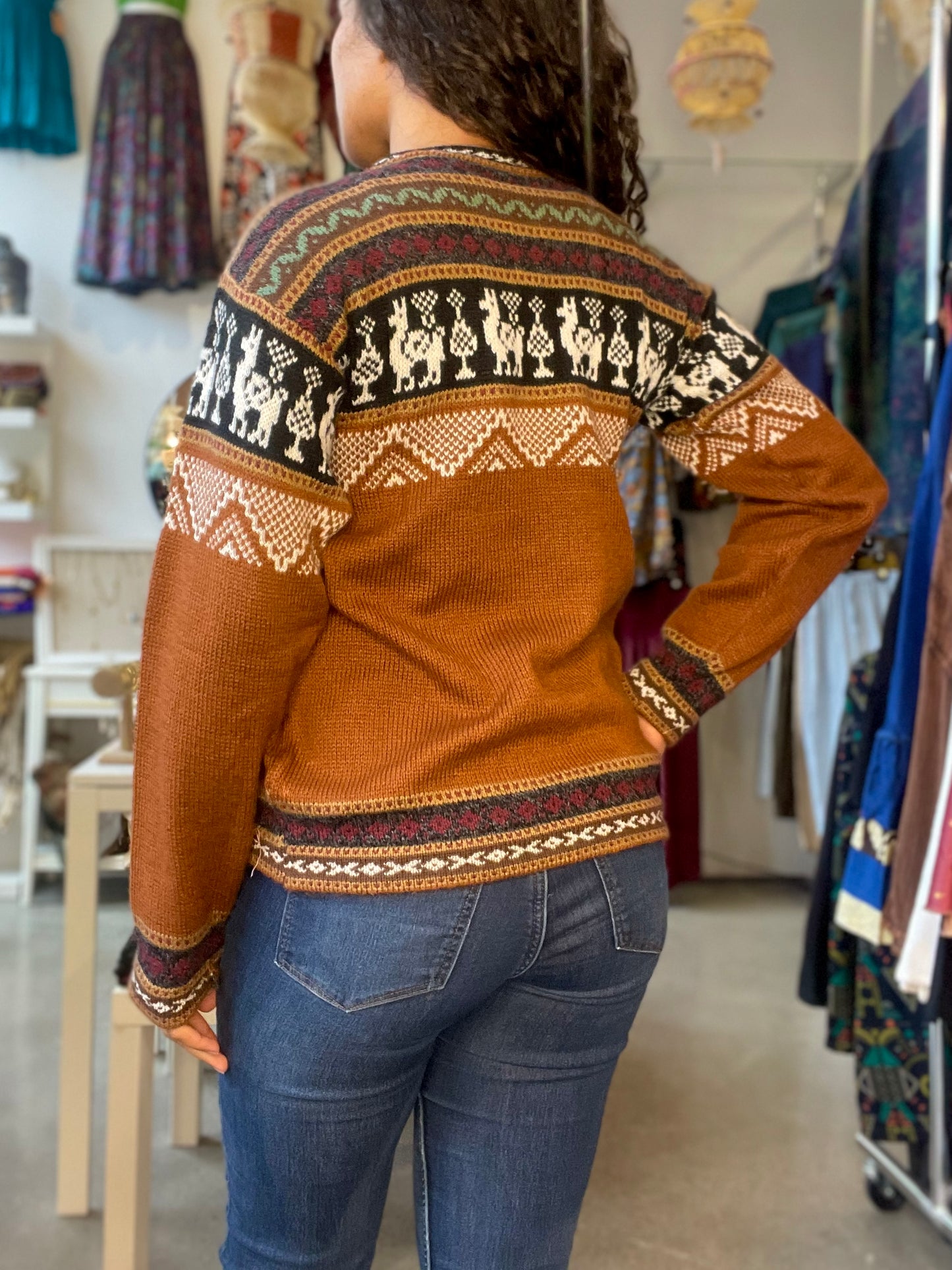 Orange Peruvian Alpaca Sweater