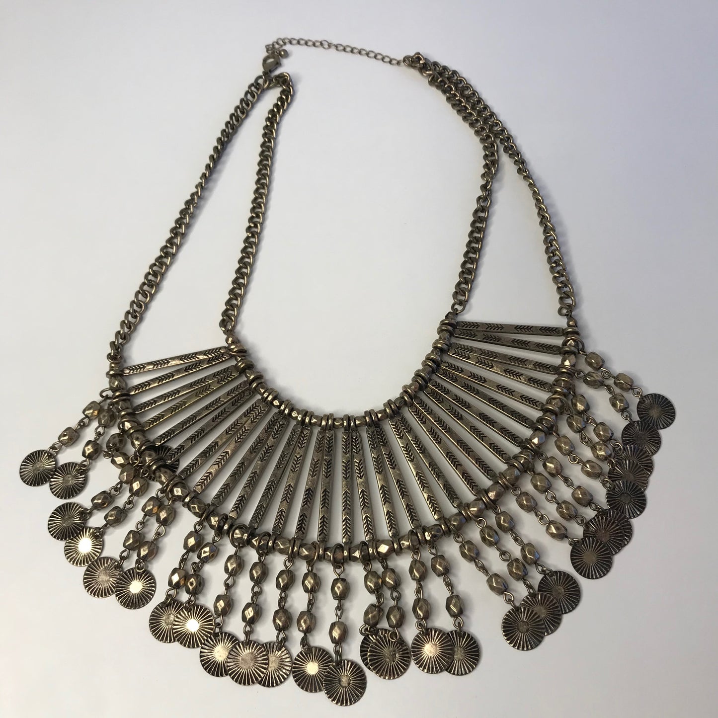 Adjustable Chunky Bohemian Hippie Coin Statement Necklace