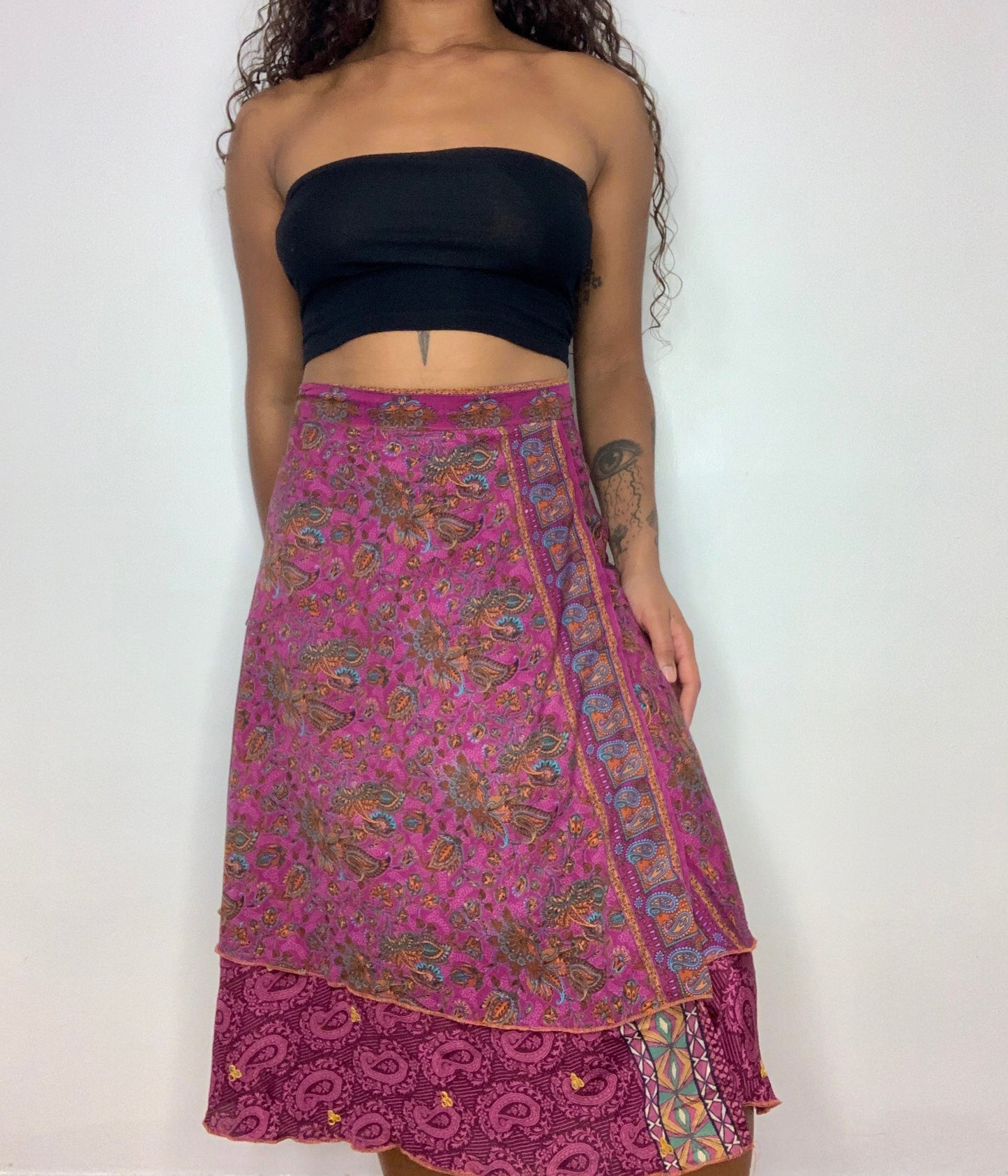 Naira Reversible Silk Wrap Skirt