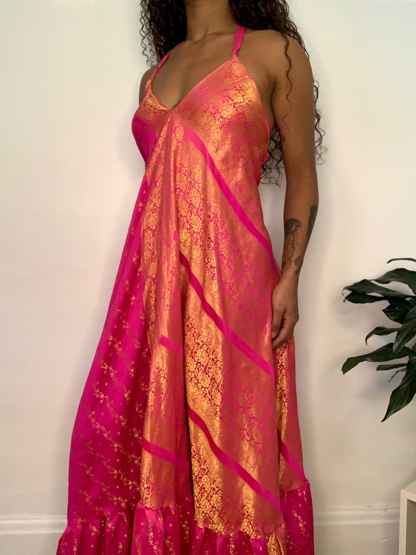 Pink Tanvi Silk Maxi Dress