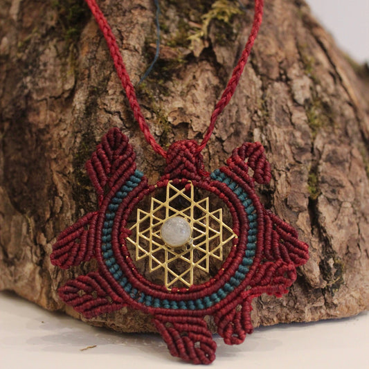 Handmade Moonstone Sacred Geometry Necklace