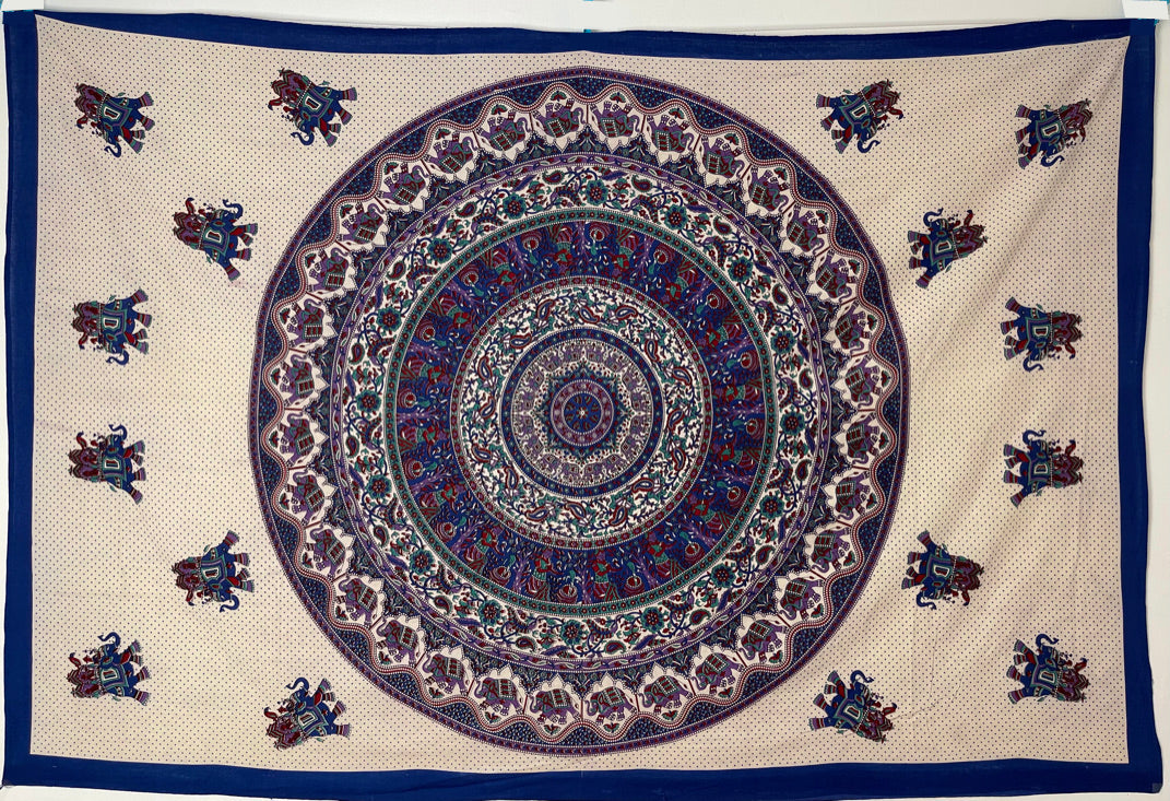 Elephant Mandala Tapestry Purple/Red/Blue Small