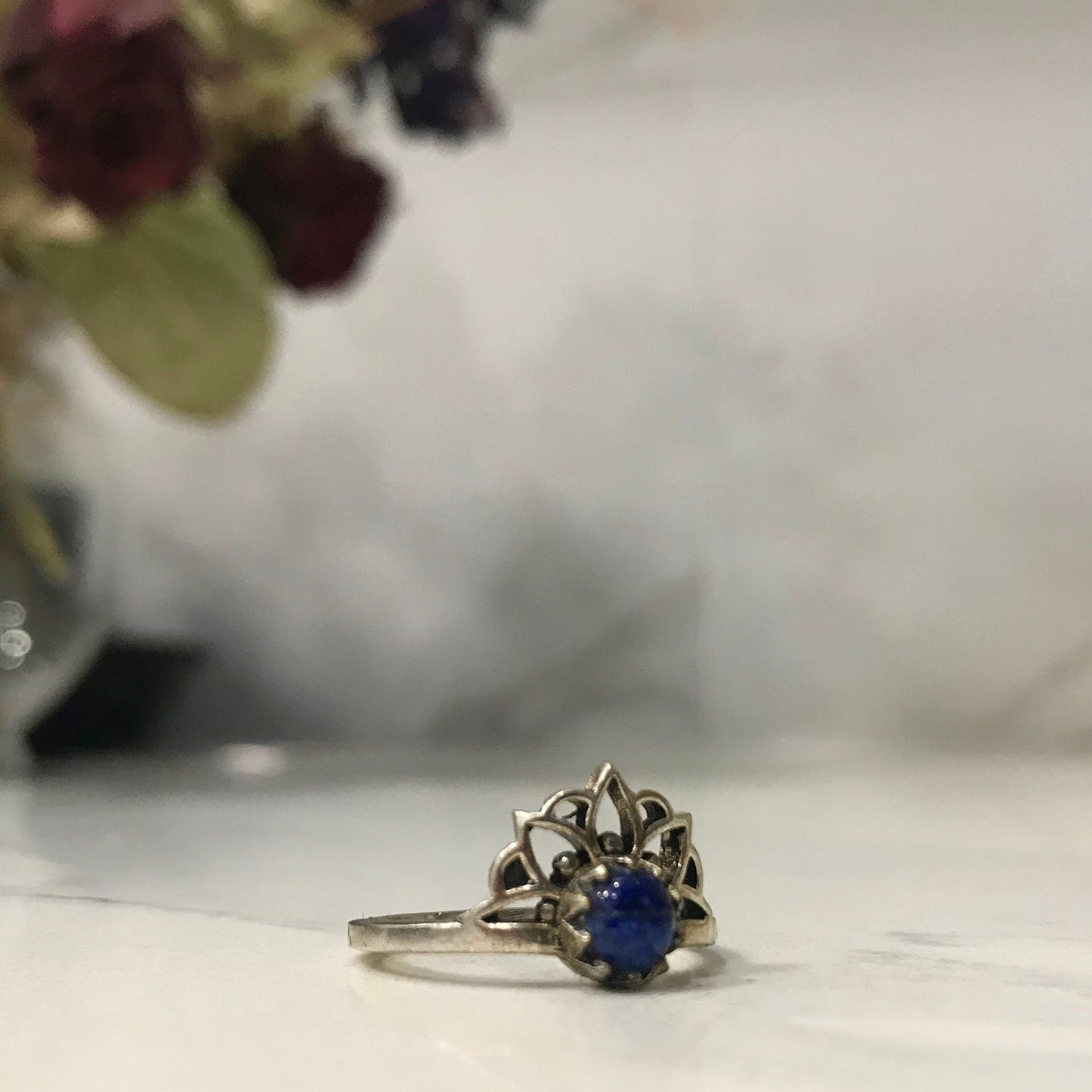 Lapis Lazuli Mandala Ring