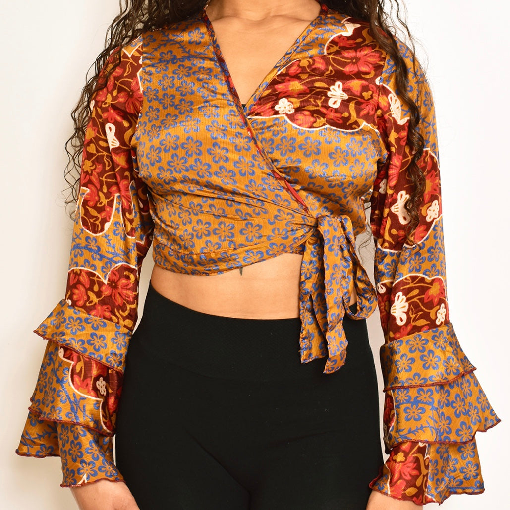 "Forget Me Not" Isha Wrap Top