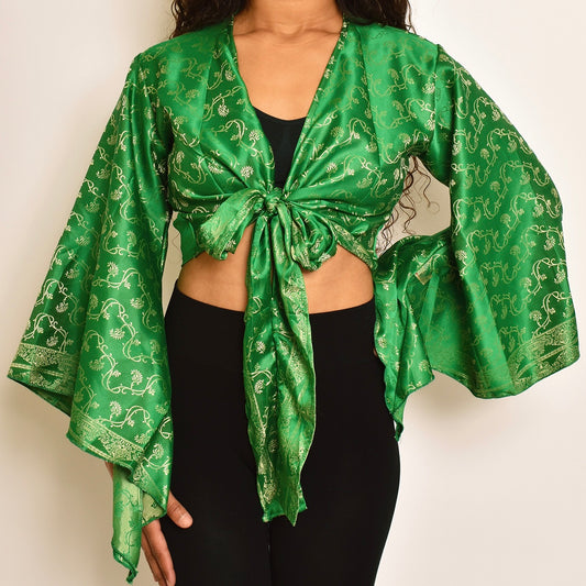Green Maharani Wrap Top