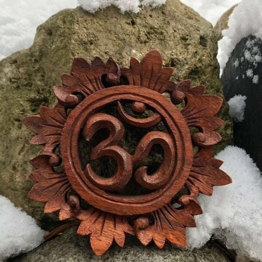 Hand Carved Aum Plaque