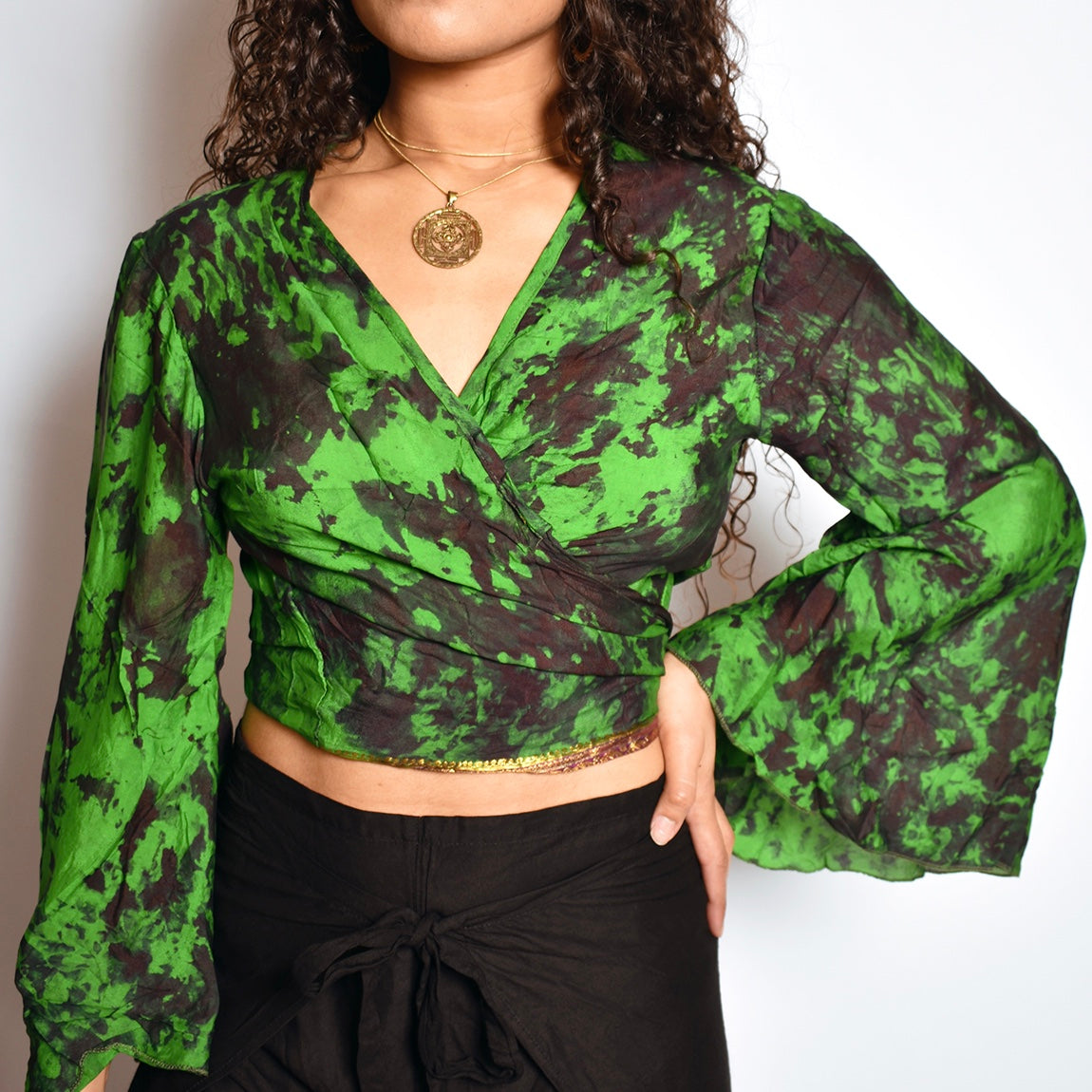 Ivy Kiara Tie Dye Wrap Top